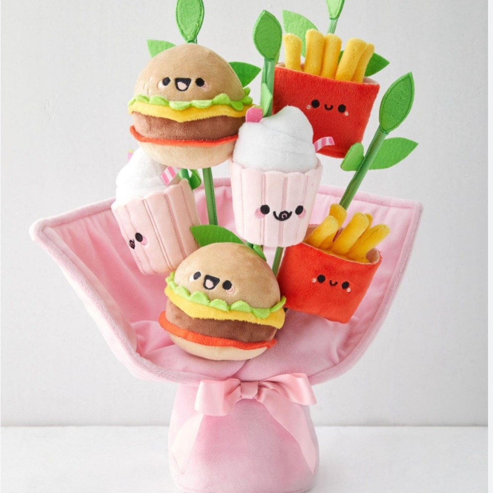Smoko plush bouquet brand new with tags hamburger, shake, fries plush
